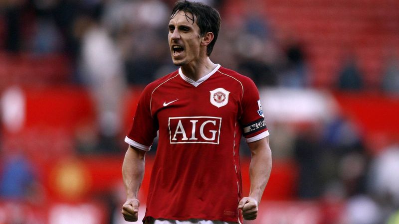 Hậu vệ phải Gary Neville - Đội hình Manchester United